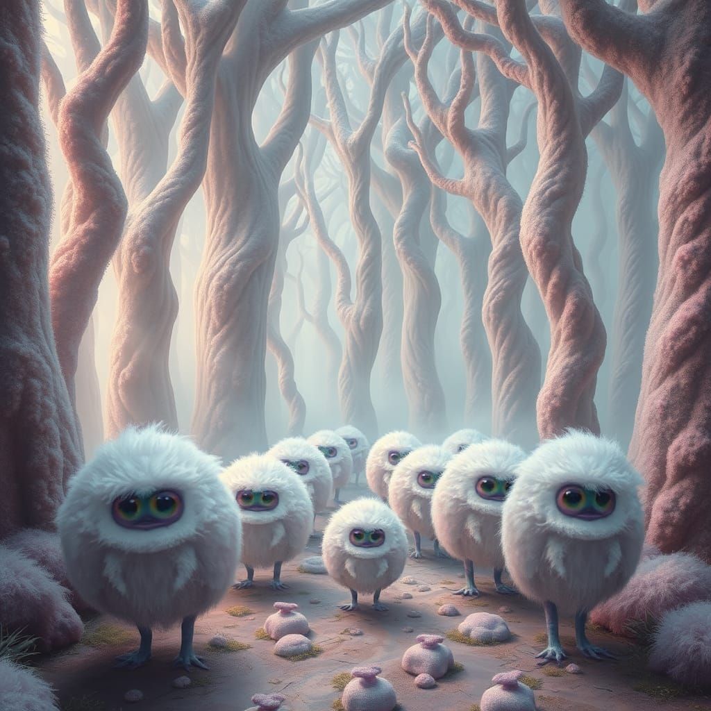 Dreamlike Procession in a Candy Forest