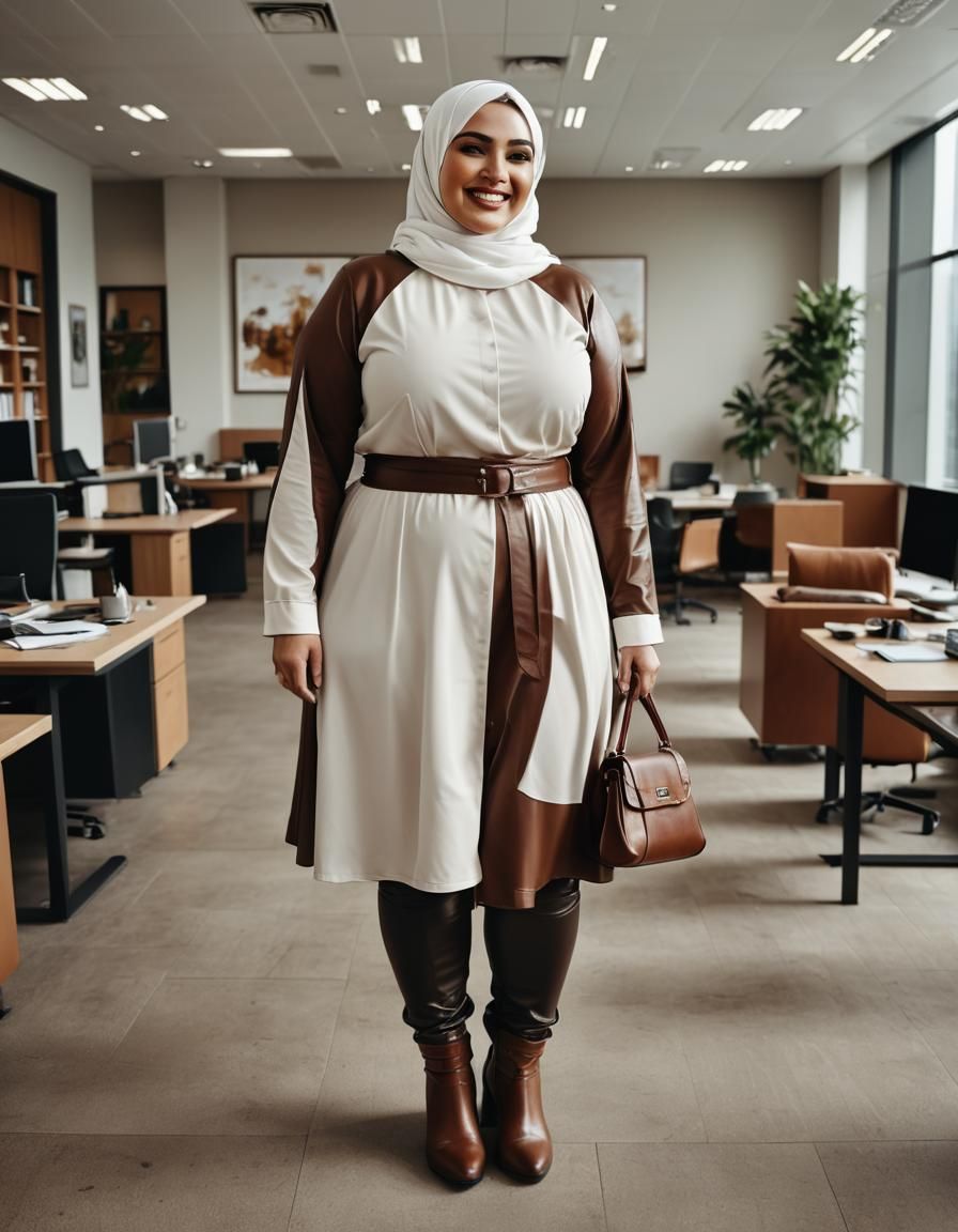 Charming Hijabi Woman Portrait in Pop Art Style