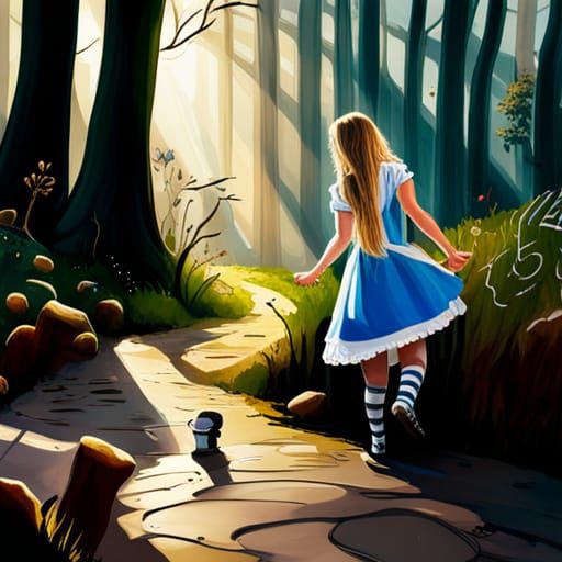 Realistic Alice Kingsley Portrait, Digital Splash Art