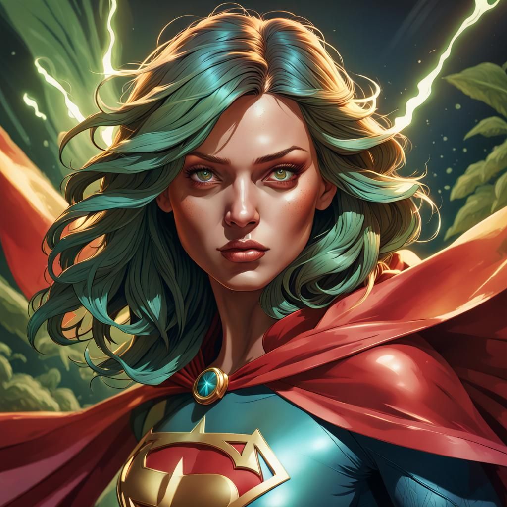 Marijuana Superhero Portrait in Art Nouveau Style