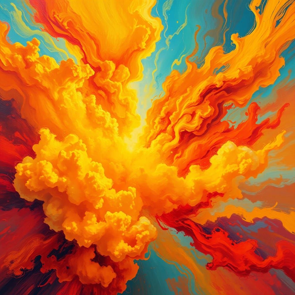 Explosion of Swirling Colors in Dynamic Abstract