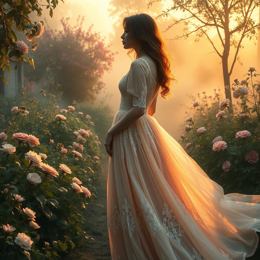 Dreamy Garden Goddess in Pastel Hues and Lace