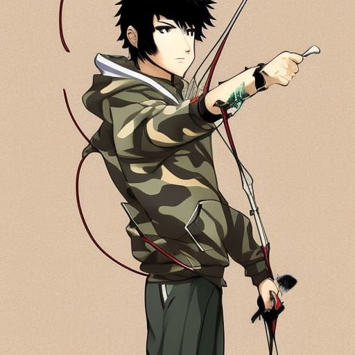 Mysterious Archer in Anime Key Visual Style