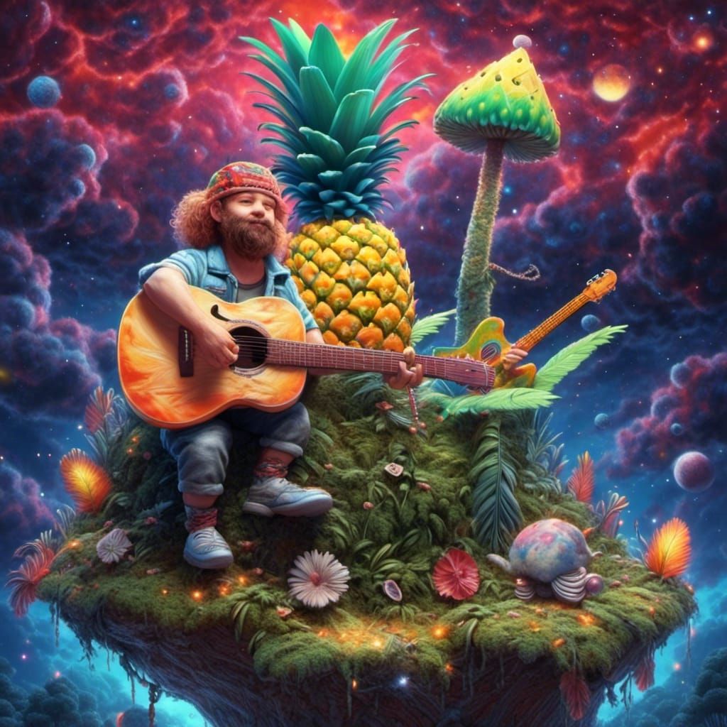 Pineapple Plays Guitar for Mushroom Under Stars