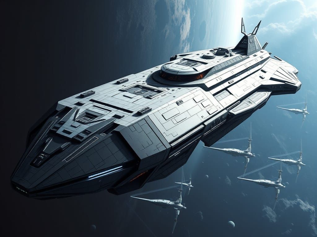Epic Space Cruiser in Futuristic EVE-Inspired Design