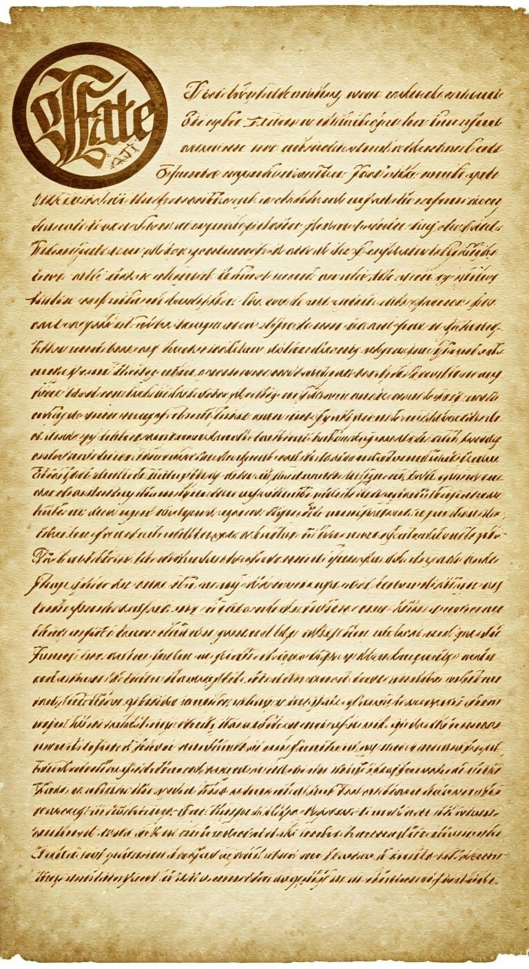 Elegant Old English Calligraphy Landscape