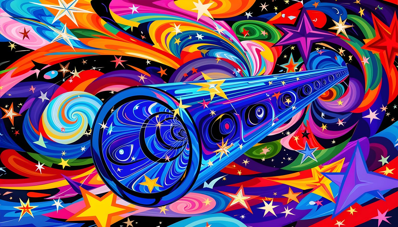 Reflective Cylinder Mirrors Kandinsky Stars in Chagall Cosmo...