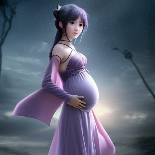 Pregnant Mizore Shirayuki: Epic Digital Matte Painting