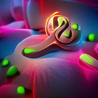 Glowing Neon Silk Landscape in 3D Render