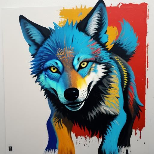 This small young wolf is male with a sandy coat.  He has a m...