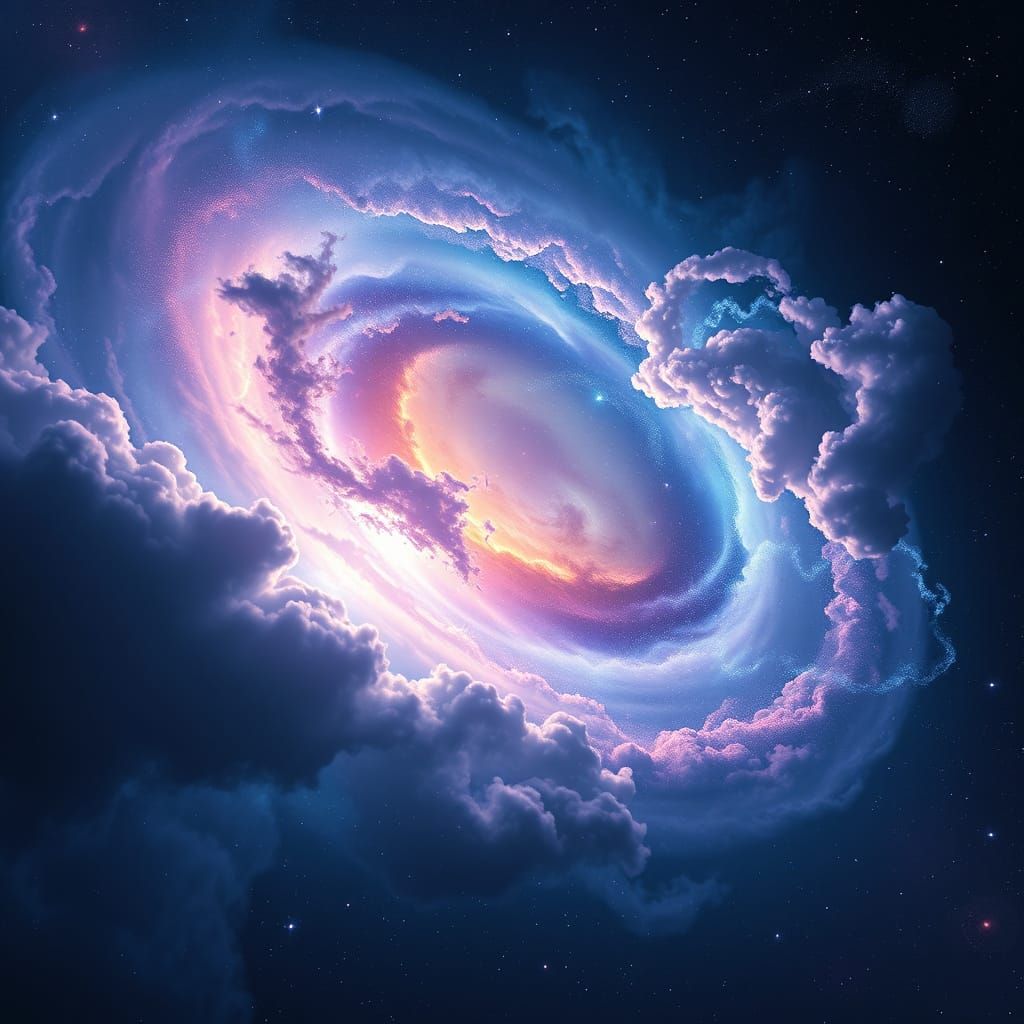 Ethereal Cosmic Landscape in Divine Radiance