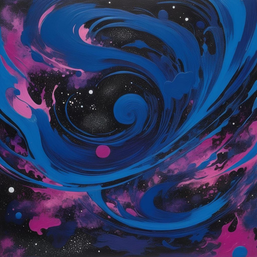 Cosmic Plasma and Dark Matter Swirls in Gouache