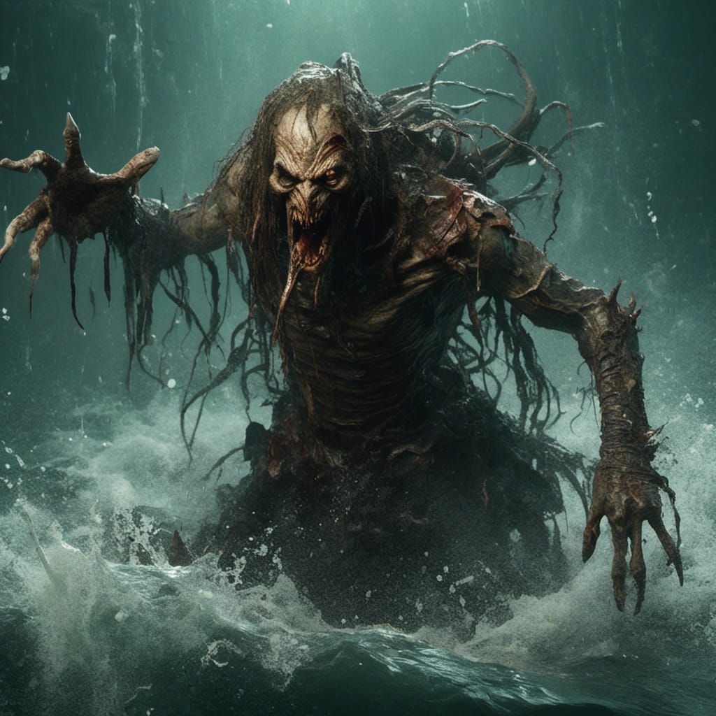 Detailed Sea Hag with Fangs and Claws