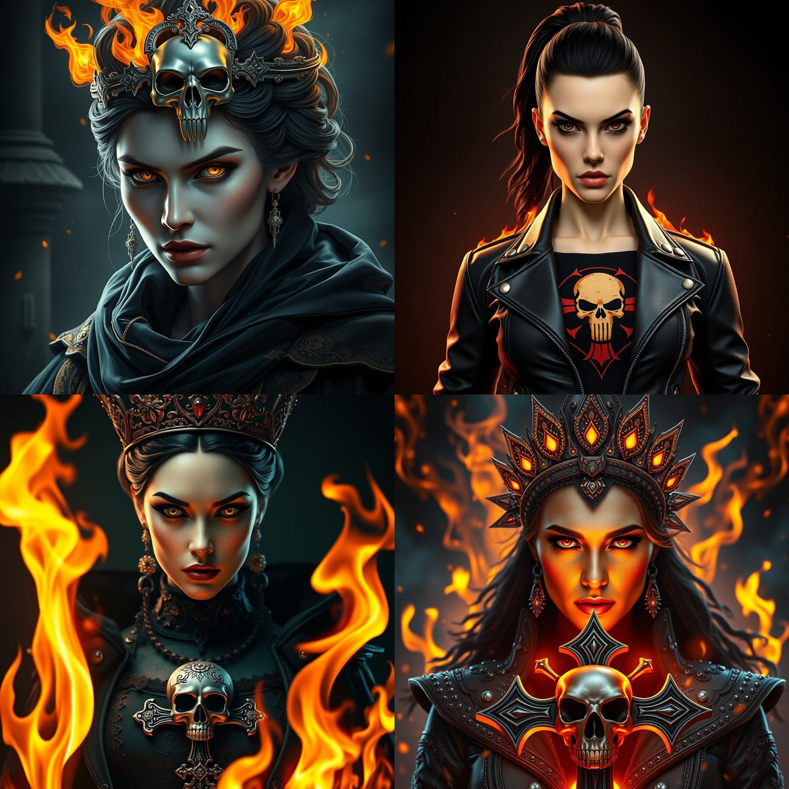 Queen Savage Logo with Skull and Flames