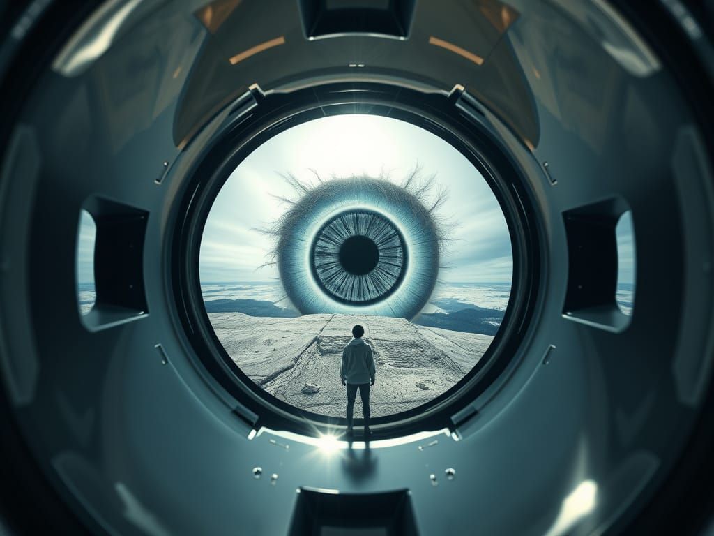 A Very Small Anthropomorphic Entity & An Eyeball in Atmospheric Perspective