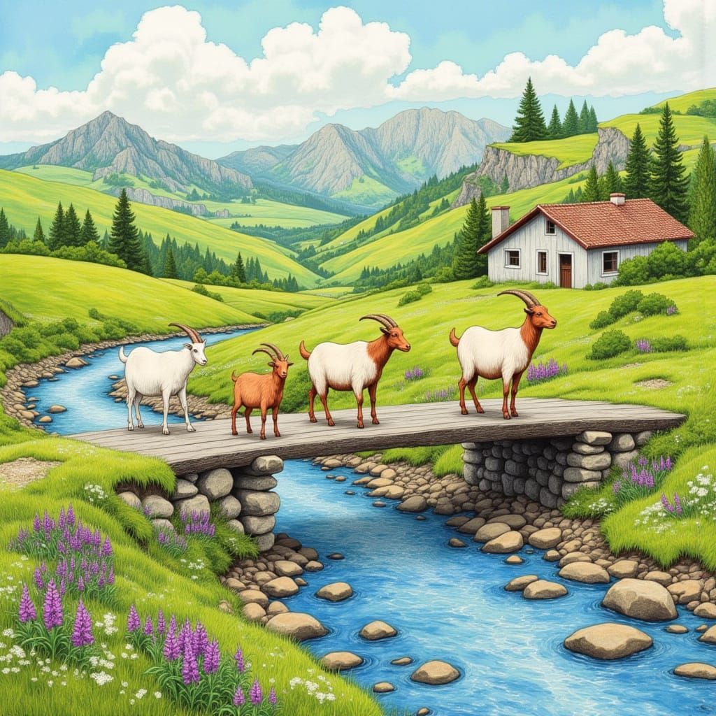 Whimsical Woodland Scene in Storybook Style