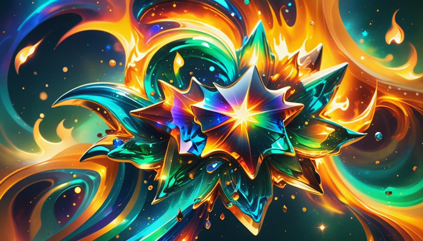 Blazing Fire Elemental Gemstone in Surreal Explosion