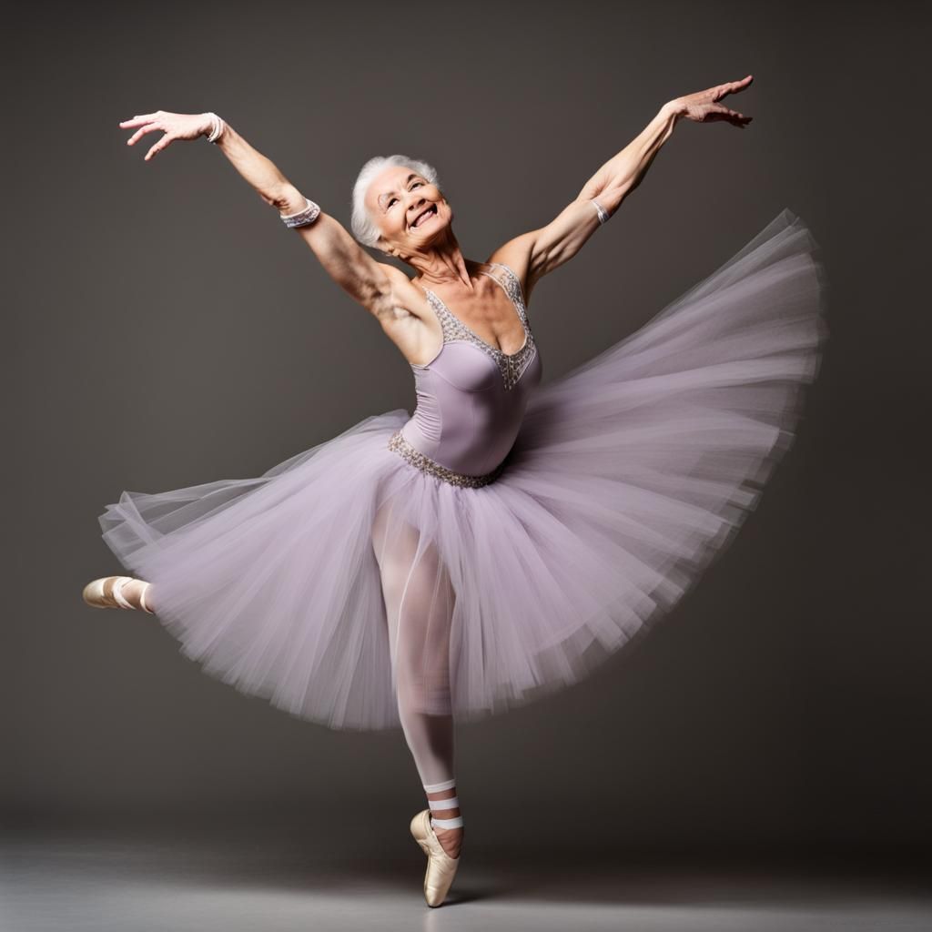 Elegant Elder Ballerina in Dance