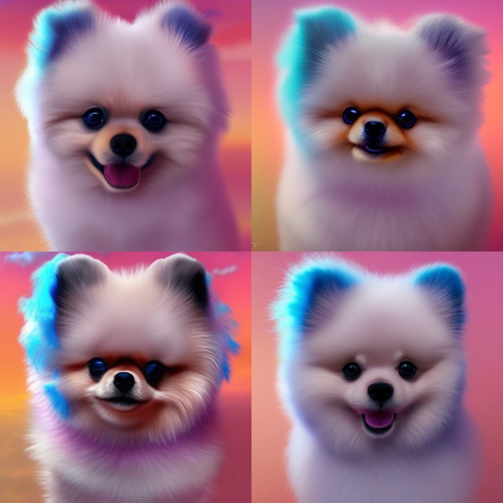 Fluffy Pomeranian Puppy Made of Clouds