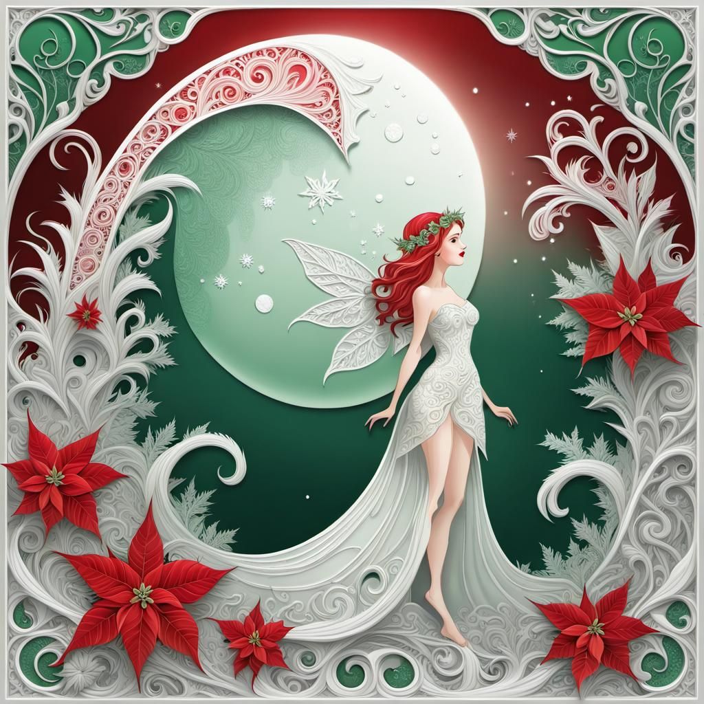 Christmas Fairy Emerging from Narnia with Lace Details