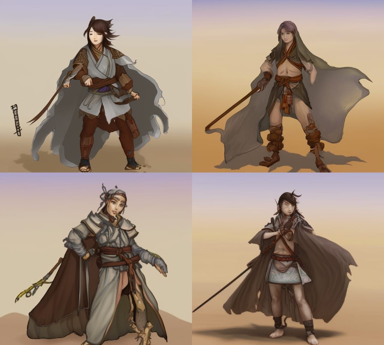Japanese Fantasy Desert Human Character Art