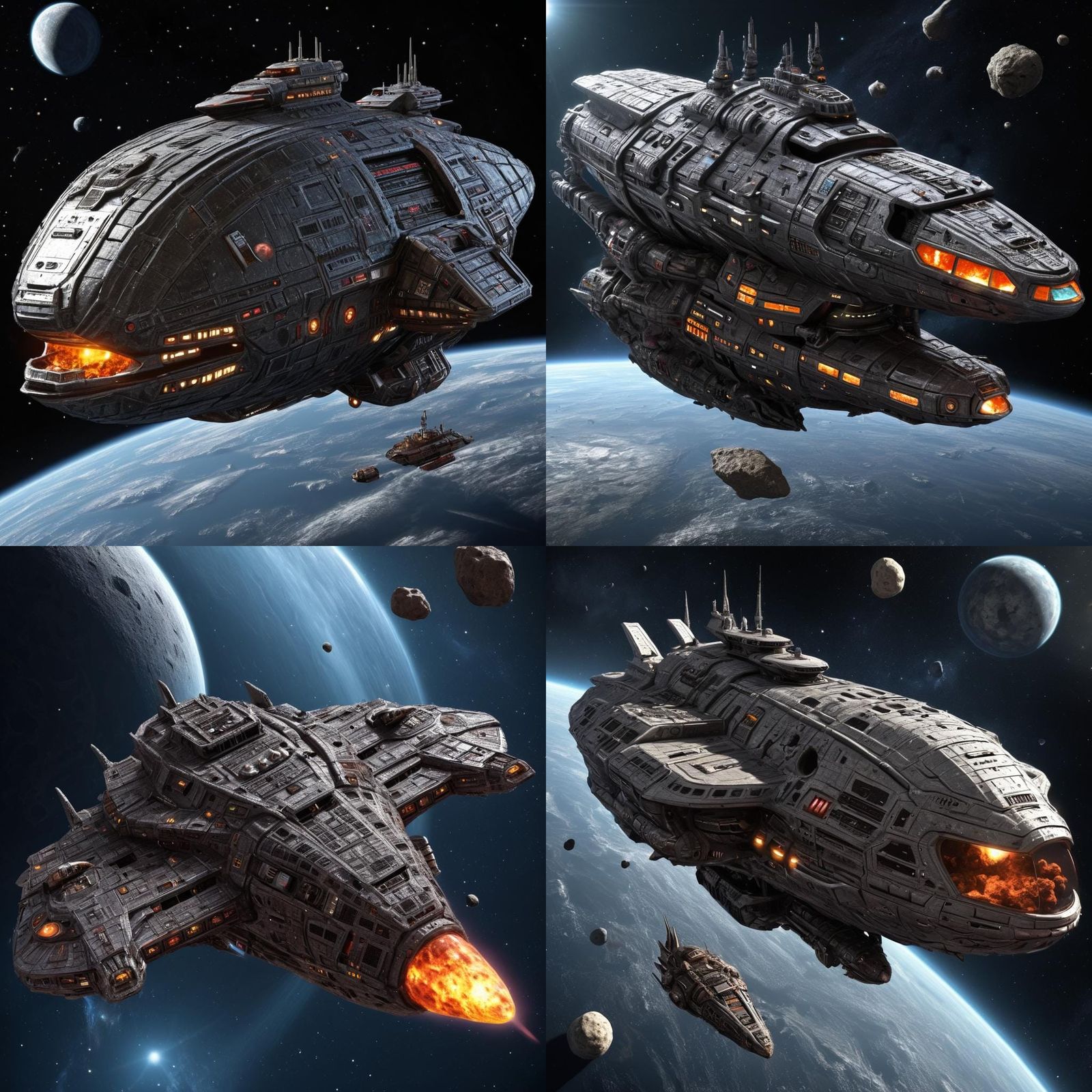 Extremepunk Alien Cruise Ship on Asteroid