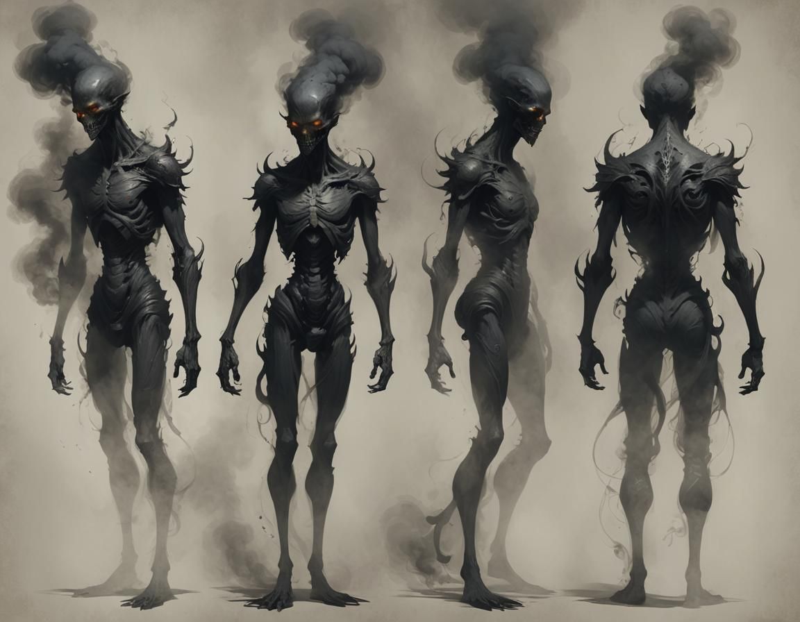 Shadow Creature Concept Art: Ethereal Human Form