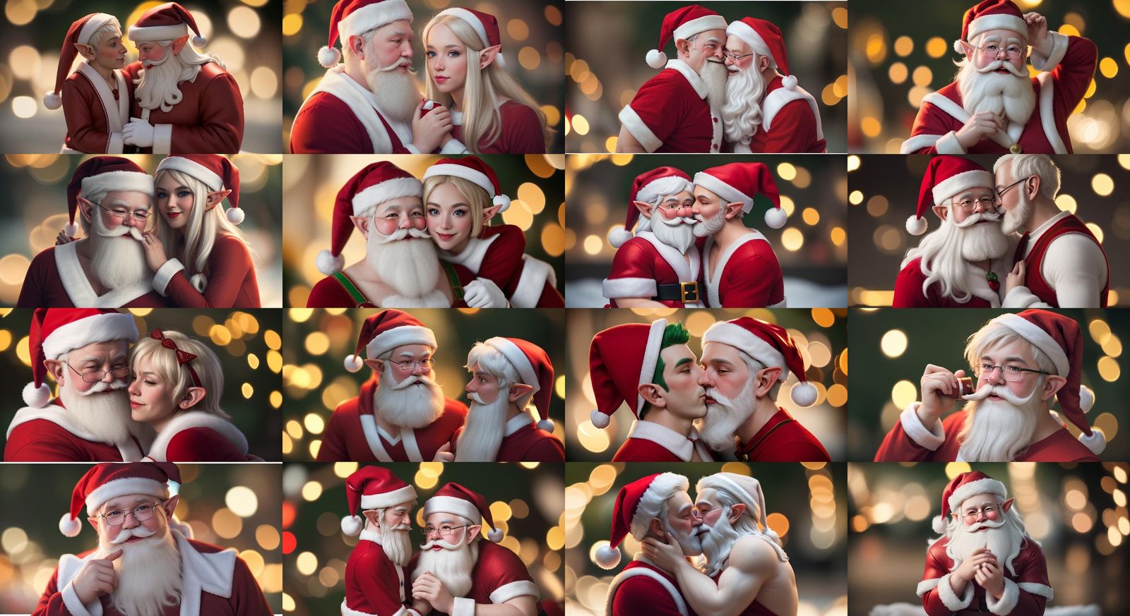 Gay Santa in Love with Elf: Professional Photography