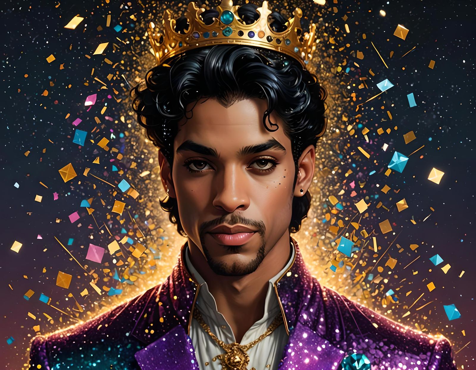 Sparkling Portrait Inspired by Digital Illustration