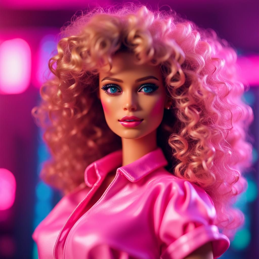 1980s Barbie Doll in Vaporwave Aesthetic