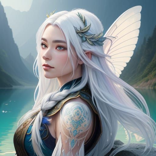 Serene Faerie Portrait in Soft, Gradient Colors