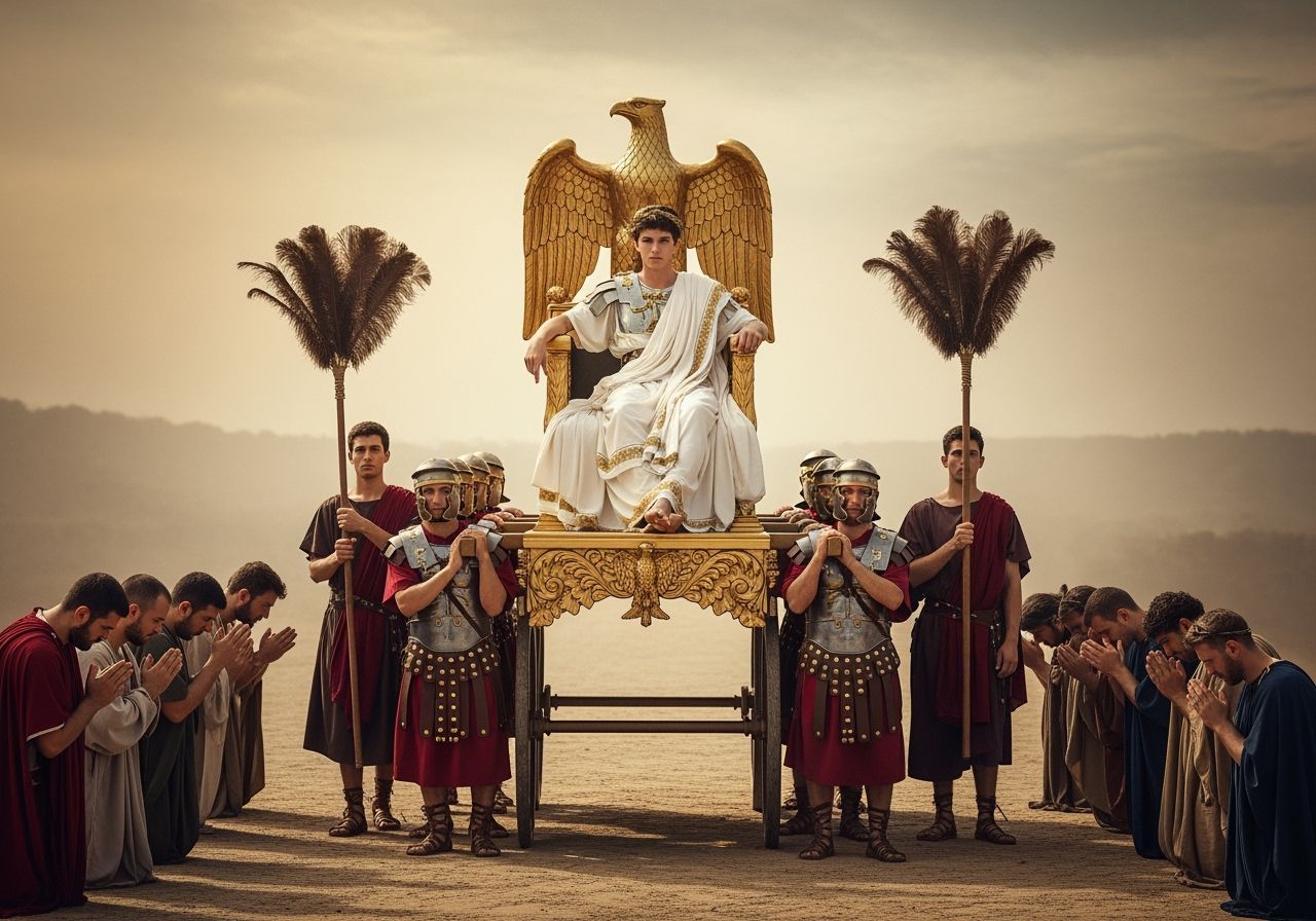 Young Roman Emperor on Gold Litter