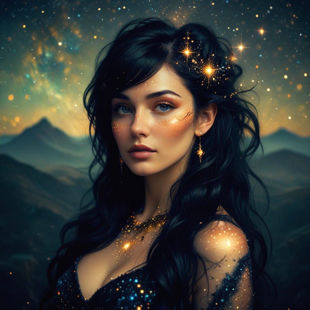 Ethereal Celestial Dreamscape in Vibrant Starlight