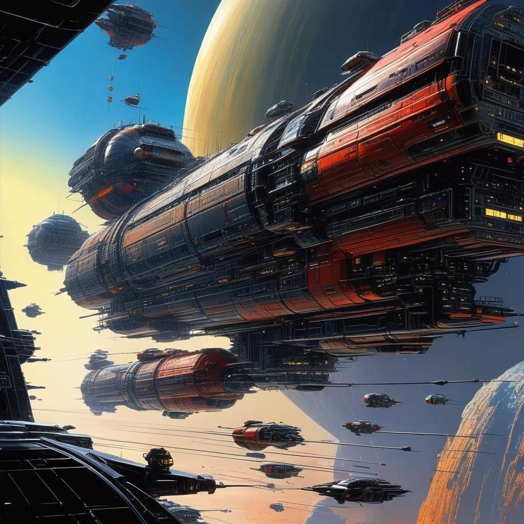 Spectacular Space City in Retro-Futuristic Style