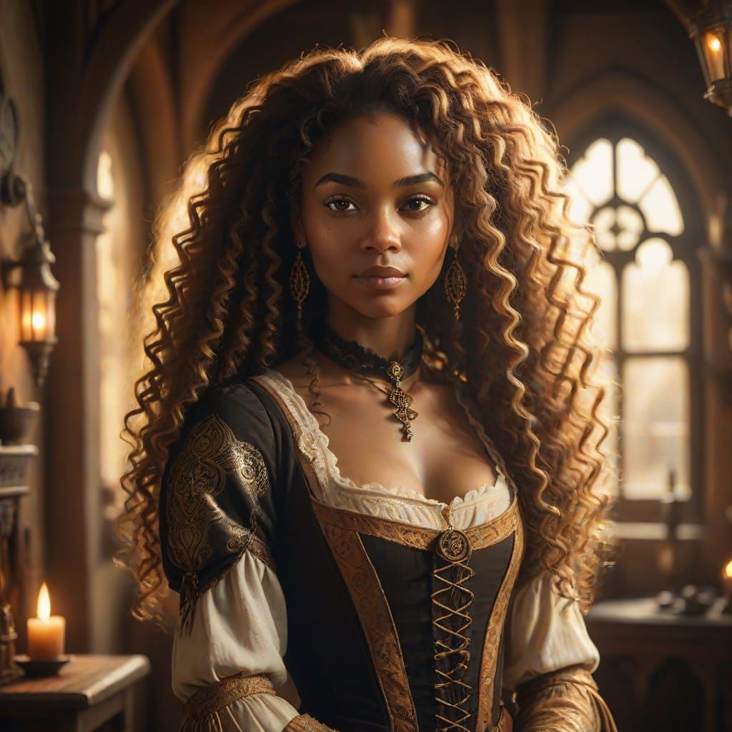 Regal Fantasy Maiden in Warm Tudor Haven