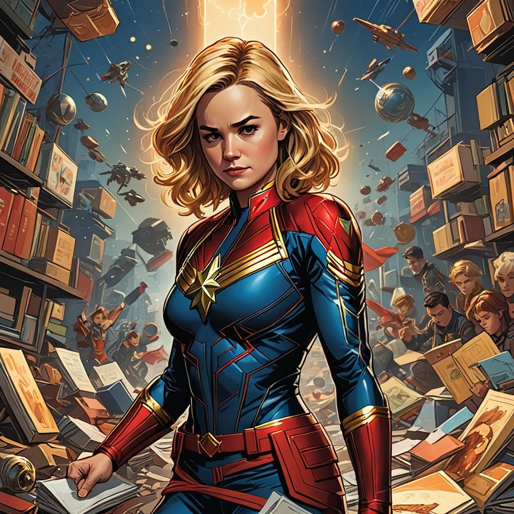 Captain Marvel Reading: Comic Book Art Style