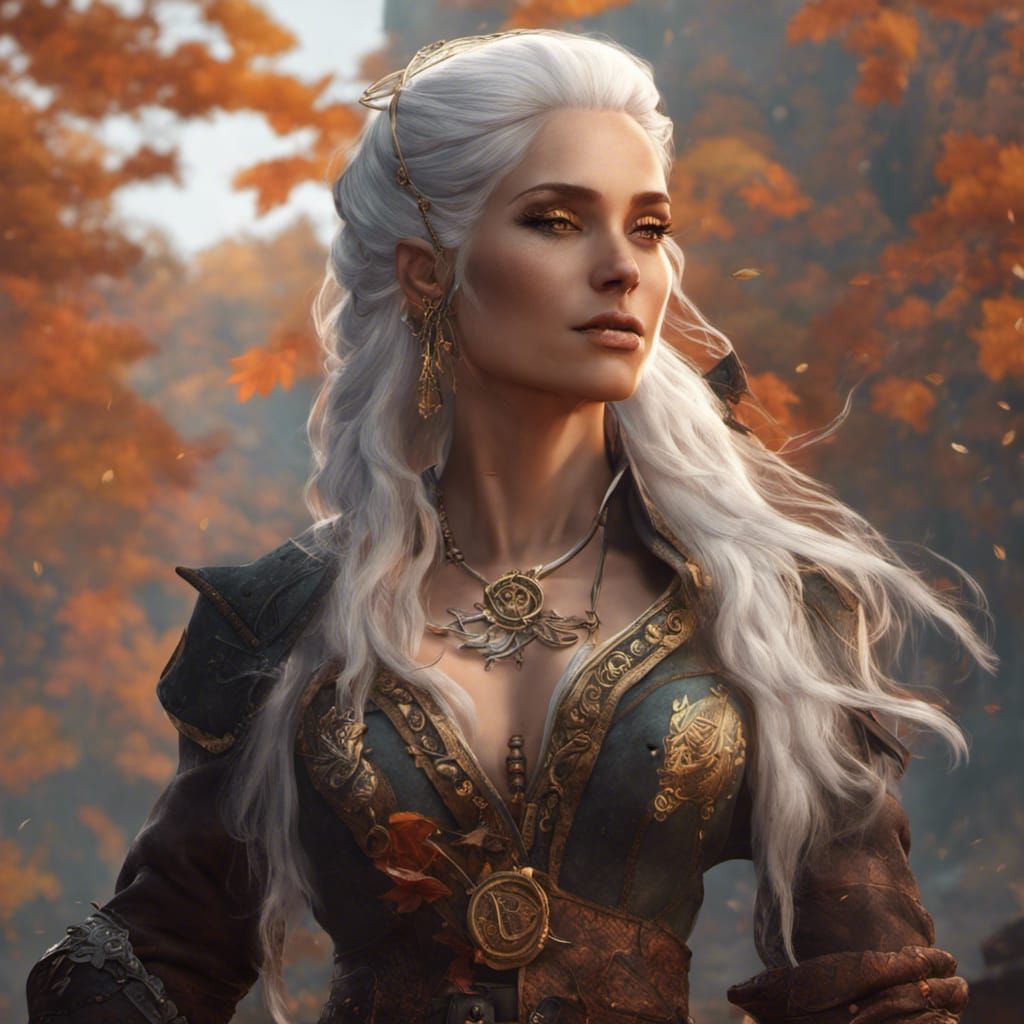 Eladrin Pirate with Autumnal Flair: Detailed Digital Paintin...