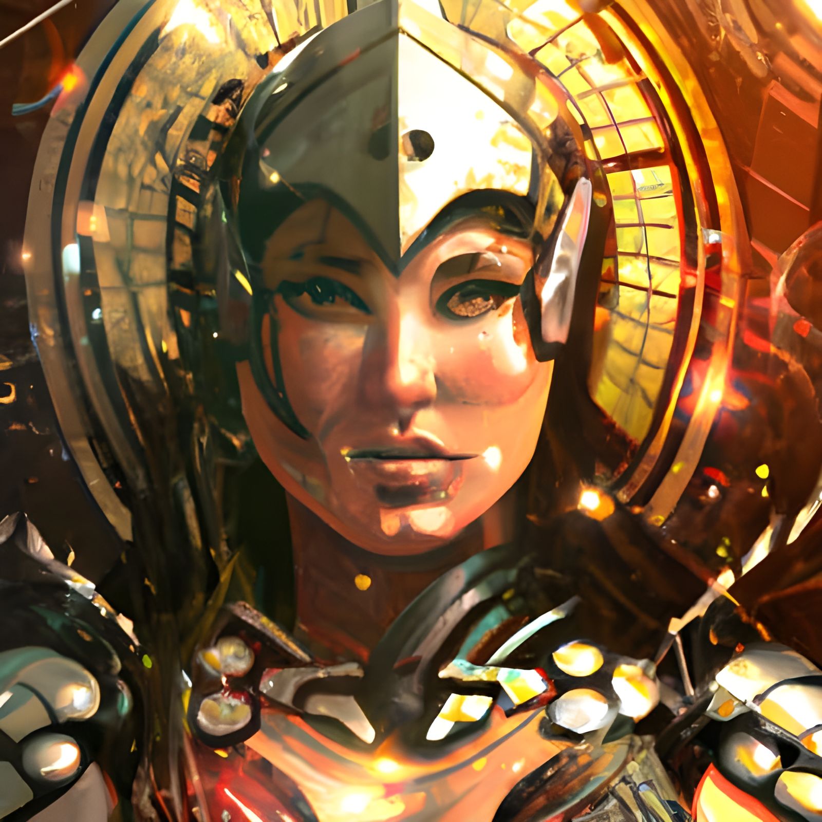 Female Spartan Warrior with Intricate Armor