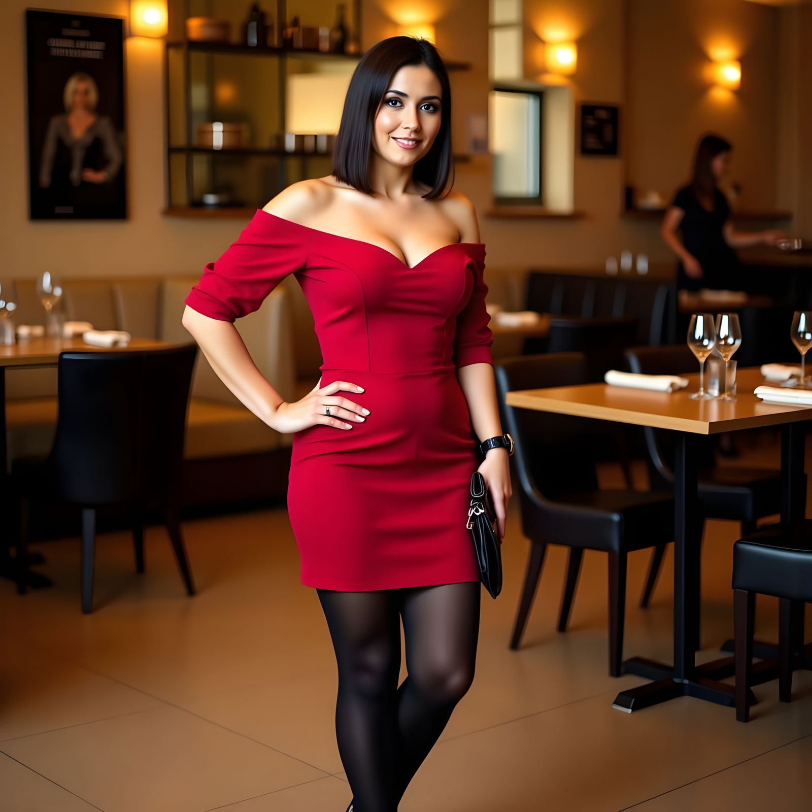 Elegant Woman in a Restaurant
