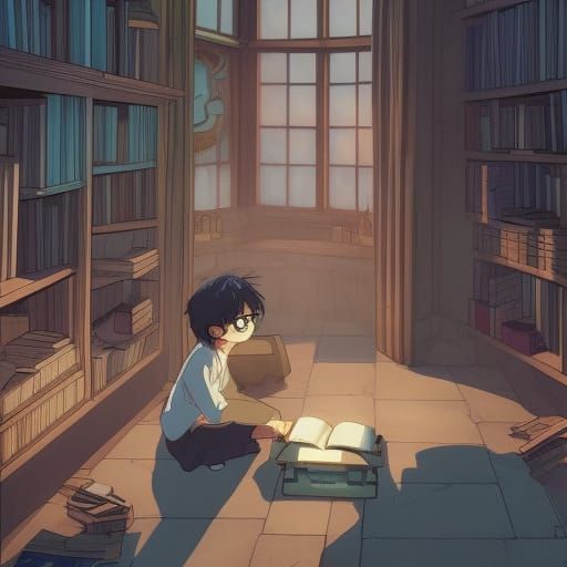Harry Potter in Studio Ghibli Anime Style