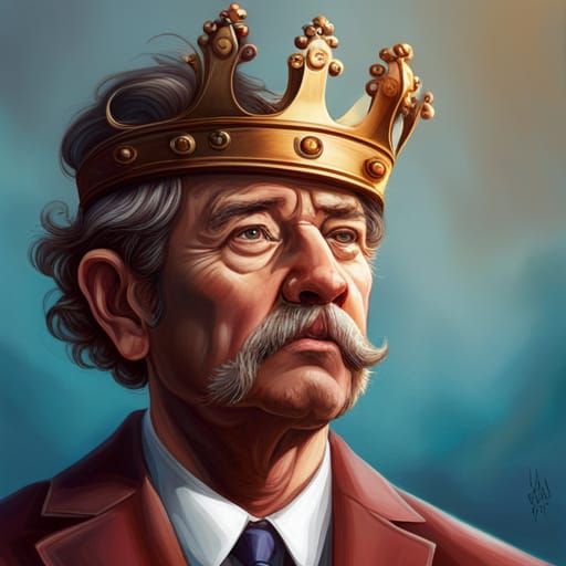 Hyperrealistic Potato King in Splash Art Style