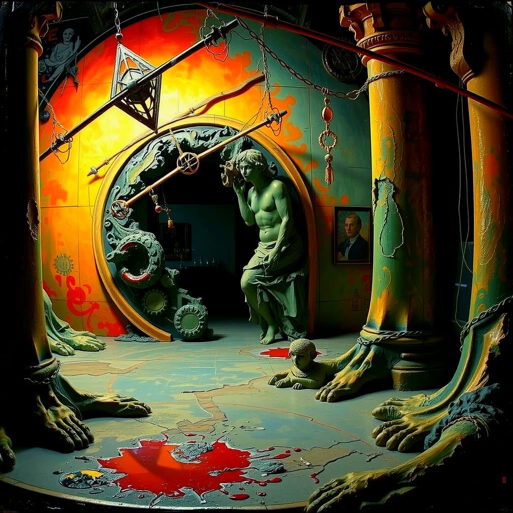 Hyperrealistic Sculpture With Vivid Colors and Dynamic Light...