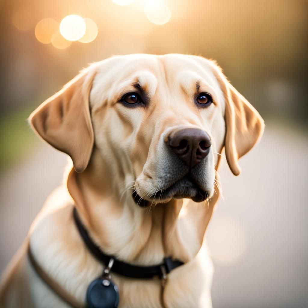 Kind Labrador Retriever Portrait in Natural Light