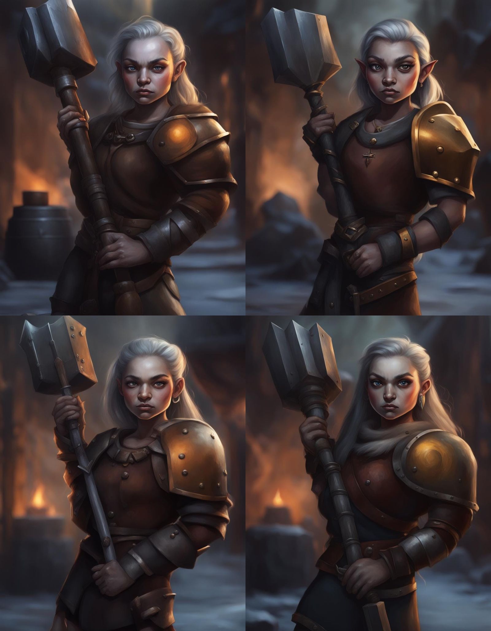 Female Duergar Dwarf Warrior in Town