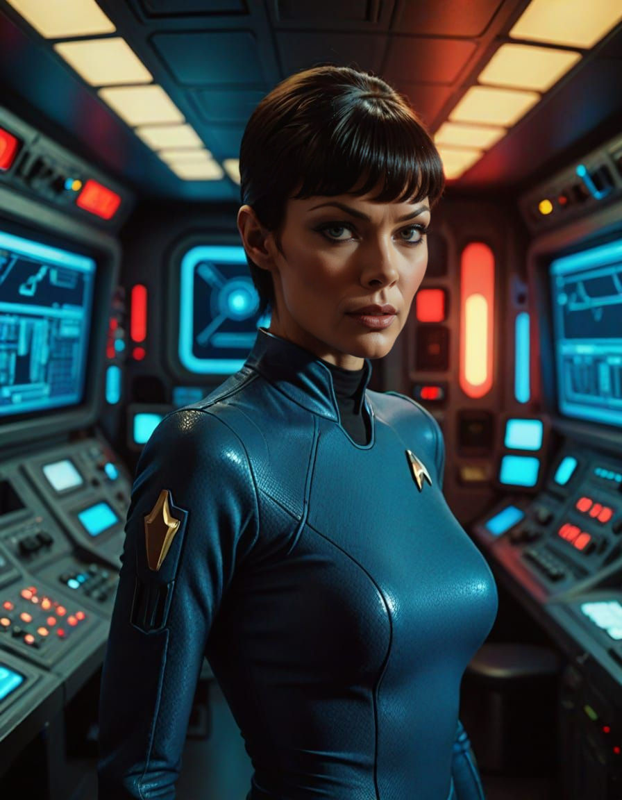 Vulcan Actress Channels T'Pol in Retro Sci-Fi Setting