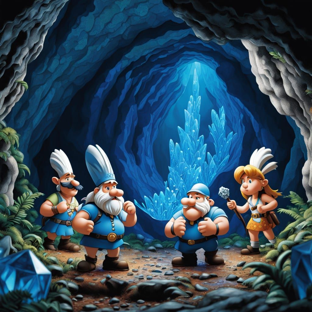 Ancient Forest Discovery in Vibrant Comic Book Style