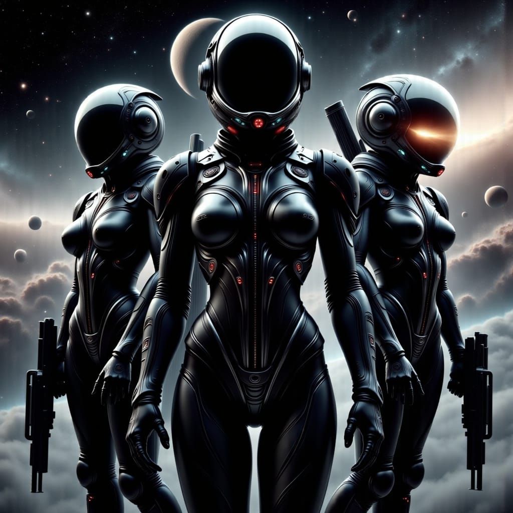 Elite Space Operatives in Vintage-Futuristic Style