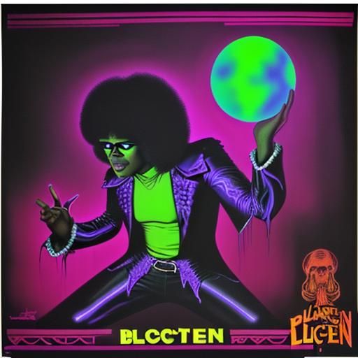 Retro 70s Black Light Poster Art