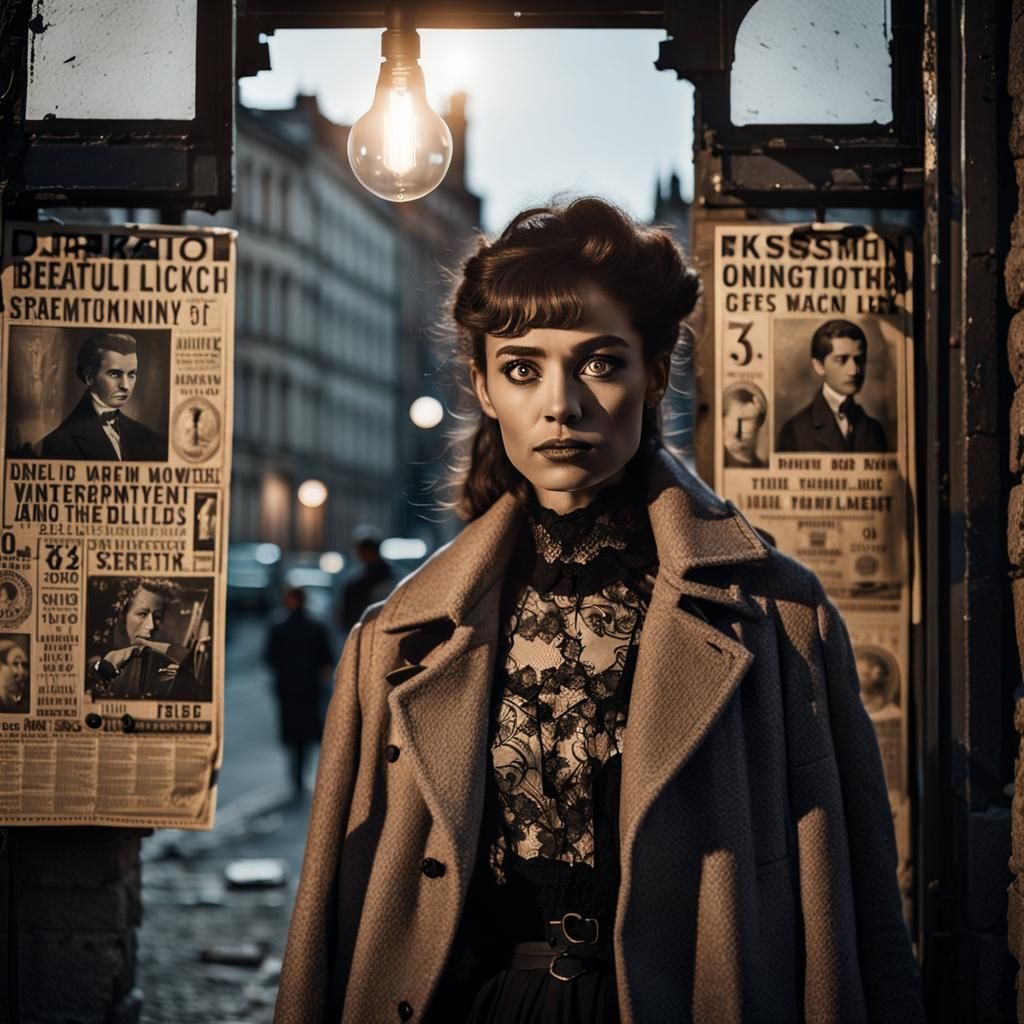 Striking Portrait of Woman by Ancient Wall