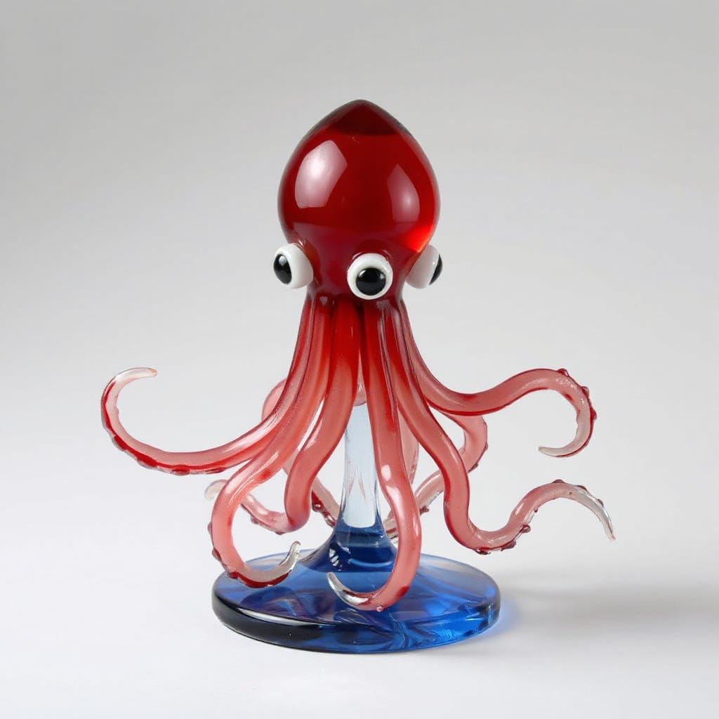 Gentle Glass Squid Sea Sculpture